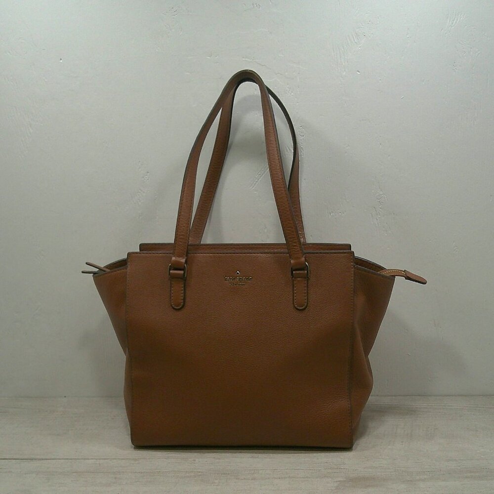 Kate Spade Jackson Satchel Gingerbread Minimalist Leather Bag Purse Pocketbook - Picture 2 of 13